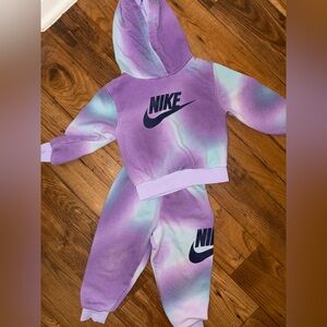 Nike Purple & Mint Tie-Dye Hoodie and Joggers Set